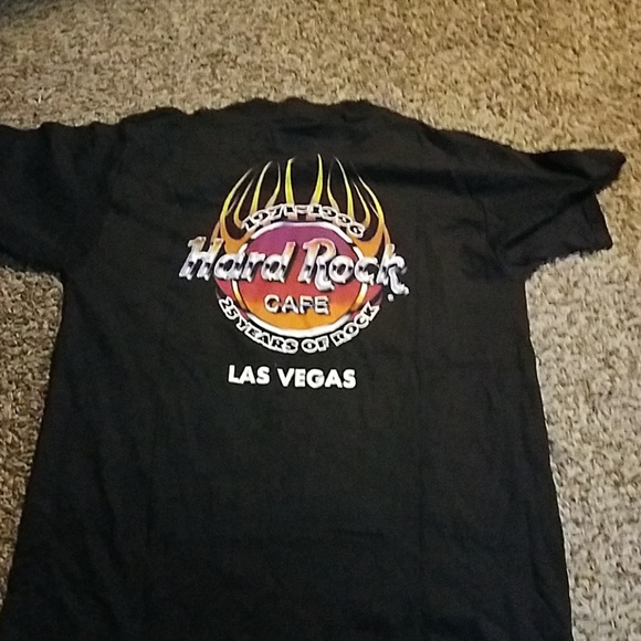 Unisex adult Hard Rock Cafe Vegas backprint T-shirt - Picture 3 of 4